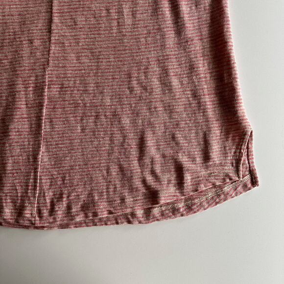 The Ark Australia 100% Linen Scoop Neck Slouch Pocket Stripe Short Sleeve‎ Tee S - Picture 4 of 8